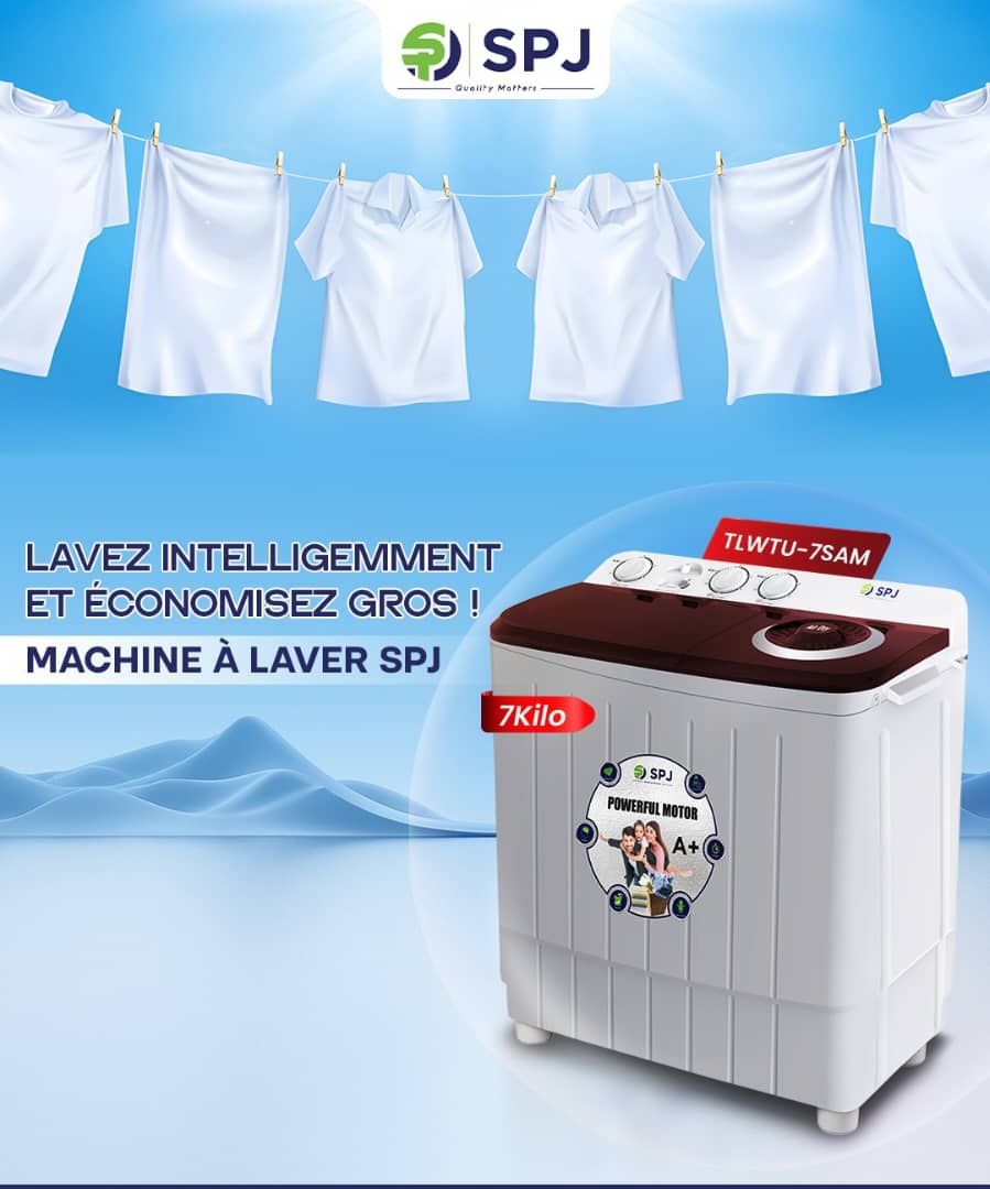 Machine à Laver SPJ 7KG - Moteur Puissant pour un Lavage Intelligent