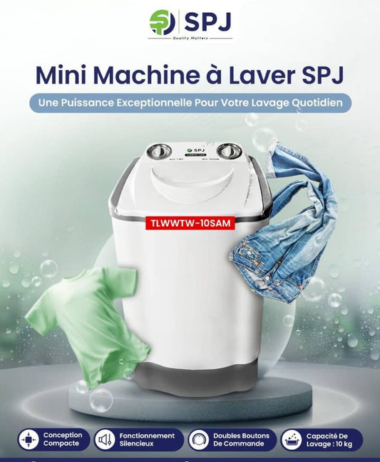 Mini Machine à Laver SPJ 10KG - Puissance Exceptionnelle Format Compact